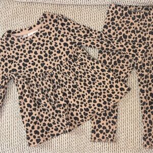 Cat & Jack Leopard Print Top and Leggings Set Toddler Girl 2T